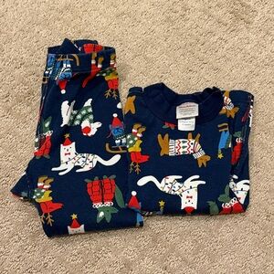 Hanna Andersson Long John Pajama Set 3T Bundled Up Pups